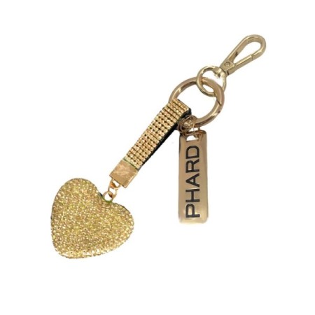 Portachiavi con strass cuore PHARD - Oro