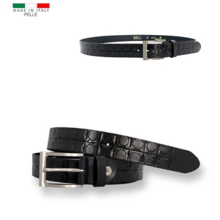 Cintura uomo in pelle Made in Italy Poloclub  35 mm