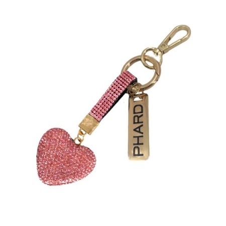 Portachiavi con strass cuore PHARD - Rosa