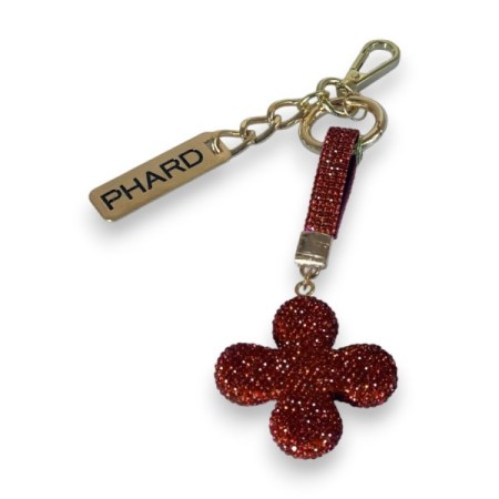 Portachiavi con strass quadrifoglio PHARD