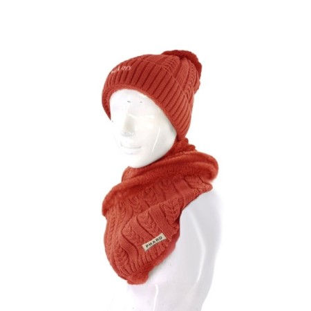 Cappello + scaldacollo donna PHARD in confezione regalo - Rosso